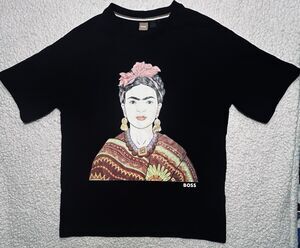 BOSS Hugo Boss Womens Frida Kahlo Legends Graphic T Shirt Black Size S Regular